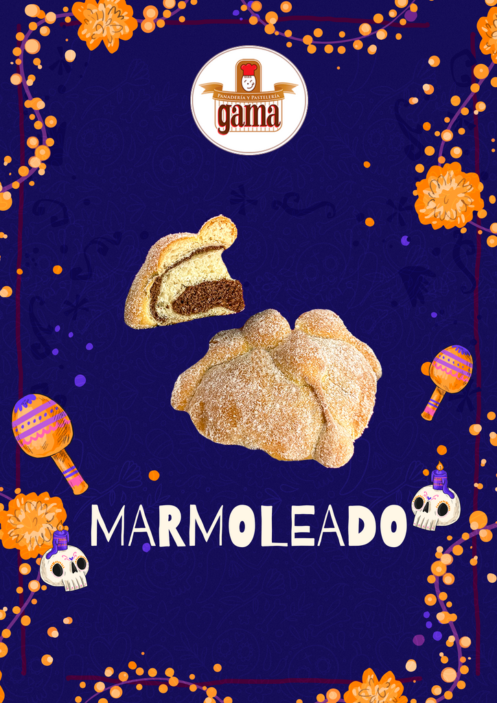 Pan de muerto marmoleado